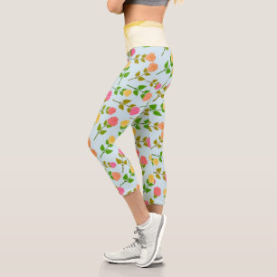 Smoke And Flowers  Capri Leggings