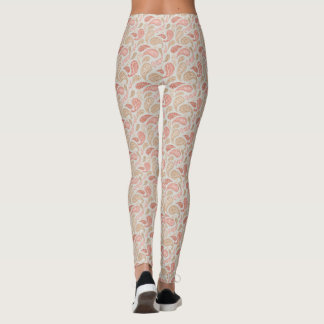 Smoke-Brown Paisley Pattern Leggings