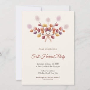 Smoke Bush Fall Harvest Party Invitation