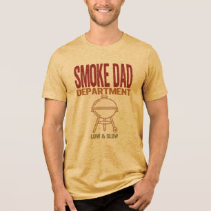Smoke Dad Department Low And Slow BBQ Grill Gift Tri-Blend Shirt