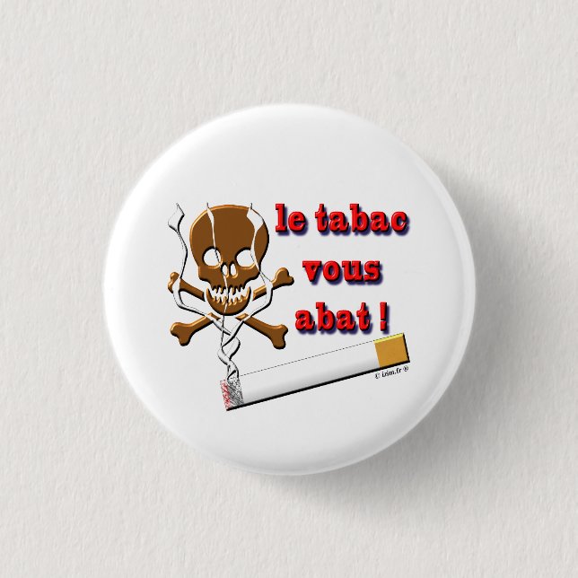 smoke den tobacco 1 inch round button (Front)