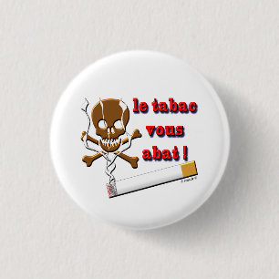 smoke den tobacco 1 inch round button