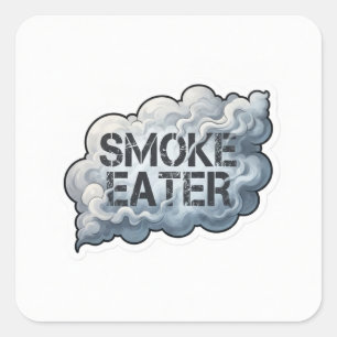 Smoke Eater Firefighter Square Sticker