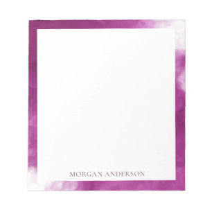 smoke effect hot pink trendy monogram notepad