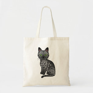 Smoke Egyptian Mau Cute Cartoon Cat Illustration Tote Bag