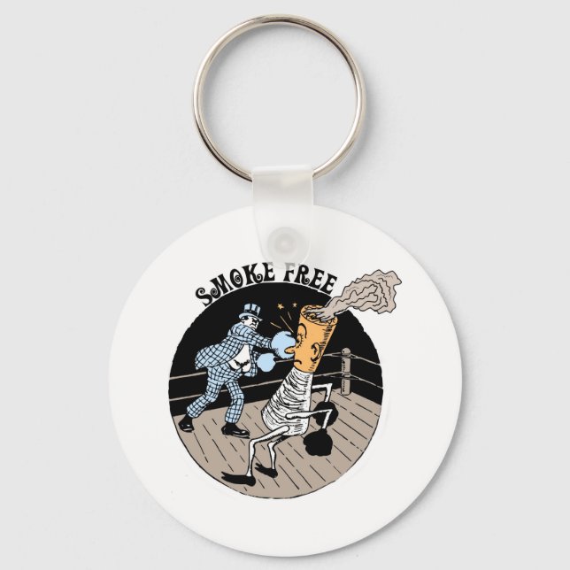 Smoke Free. Kicking butt! Keychain (Front)