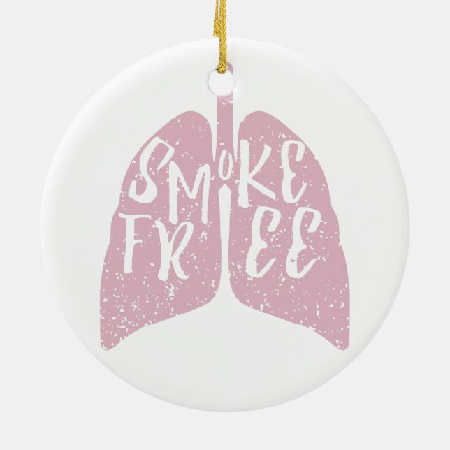 Smoke Free Lungs Ceramic Ornament (Back)
