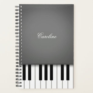 Smoke Grey Piano Keyboard Personalized Music Planner