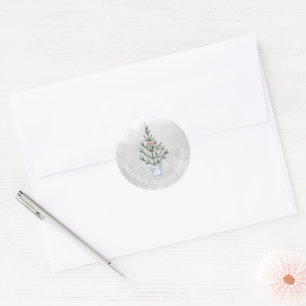 Smoke Grey Watercolor Christmas Envelope Seal