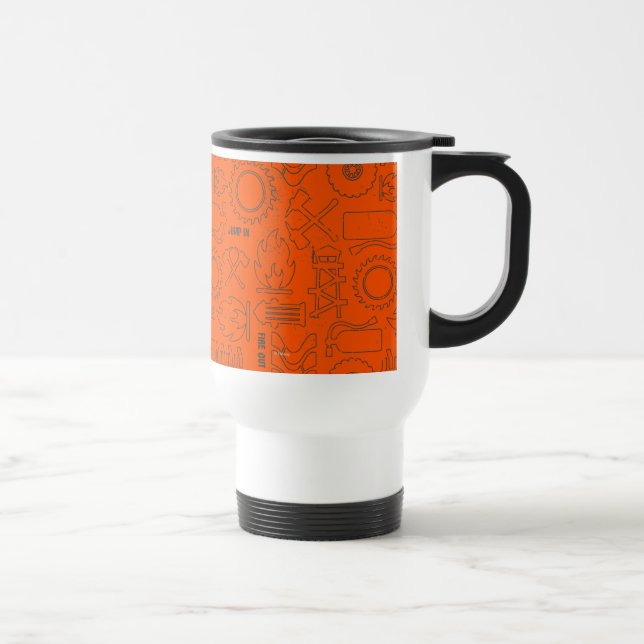 Smoke Jumpers Orange Pattern Travel Mug (Right)