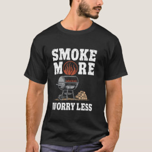 Smoke more worry less vintage Meat Smoking BBQ Gri T-Shirt