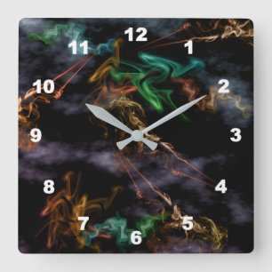 "Smoke 'N Fire" Square Wall Clock