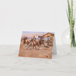 Smoke of a. 45, 1908 by Charles Marion Russell Thank You Card