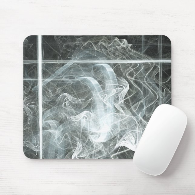 Smoke Over Black Abstract Artwork Mouse Pad (With Mouse)