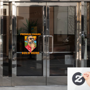 Smoke Shop Premium Cigars Sold Here Advert Window Cling