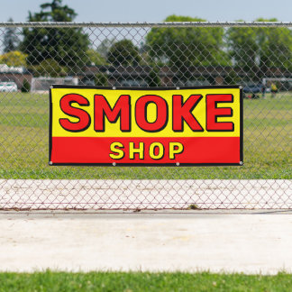 Smoke Shop Red Yellow Black Advert Banner