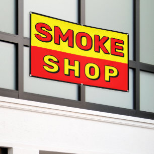 Smoke Shop Red Yellow Black Advert Banner