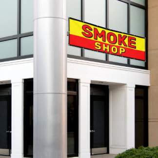 Smoke Shop Red Yellow Black Advert Banner
