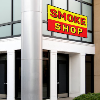 Smoke Shop Red Yellow Black Advert Banner