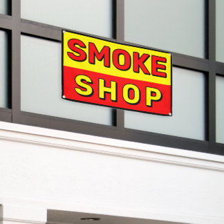 Smoke Shop Red Yellow Black Advert Banner