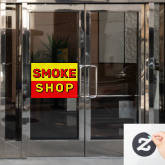Smoke Shop Red Yellow Black Advert Window Cling