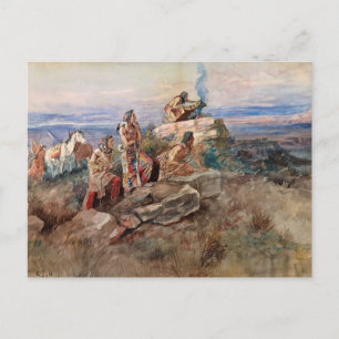Smoke Signal, 1896 by Charles Marion Russell Postcard