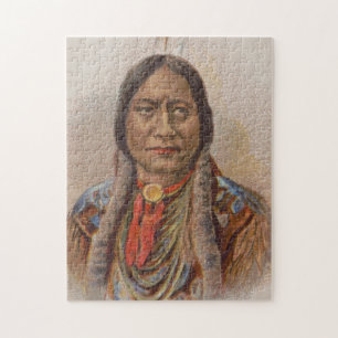 Smoke Signals: Lakota Indian Chief Sitting Bull Jigsaw Puzzle