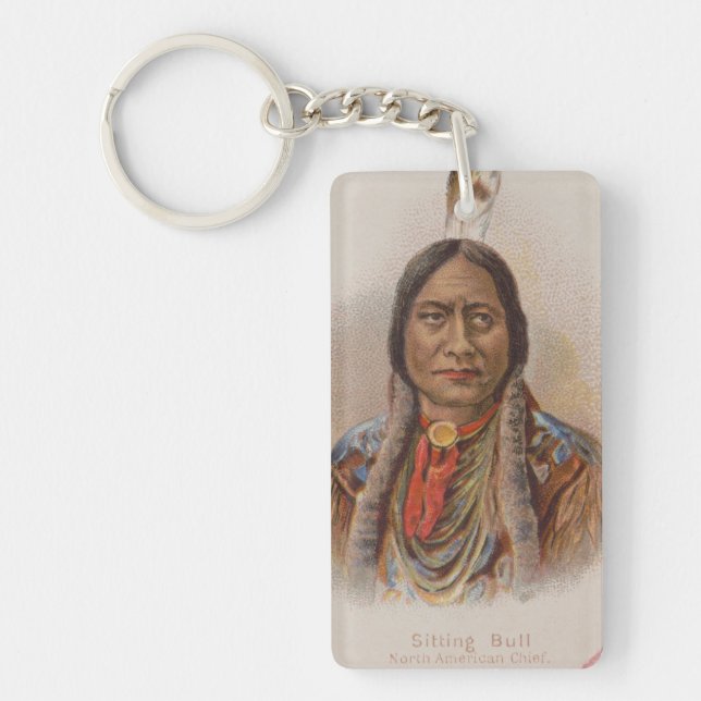 Smoke Signals: Lakota Indian Chief Sitting Bull Keychain (Front)