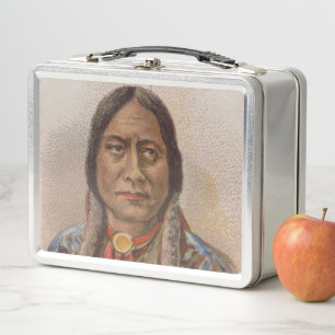 Smoke Signals: Lakota Indian Chief Sitting Bull Metal Lunch Box