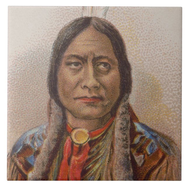 Smoke Signals: Lakota Indian Chief Sitting Bull Tile (Front)