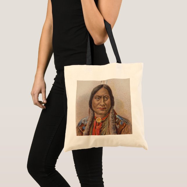 Smoke Signals: Lakota Indian Chief Sitting Bull Tote Bag (Front (Product))