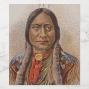 Smoke Signals: Lakota Indian Chief Sitting Bull Wine Label