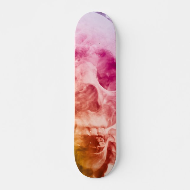 smoke skull skateboard custom art design (Devant)