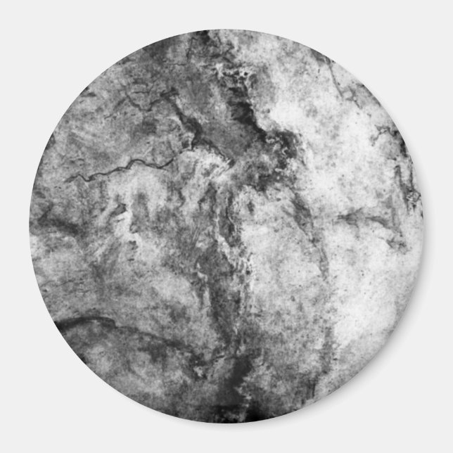 Smoke Streaked Black White marble stone finish Magnet (Front)