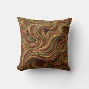 Smoke Swirl Earth Tone Throw Pillow
