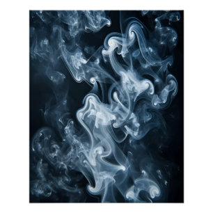 Smoke Swirls In Black And White Digital Art Poster