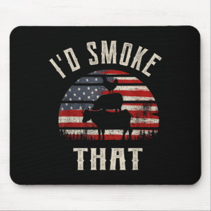 Smoke that funny patriot gift for bbq and meat mouse pad
