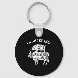 Smoke that - grill bbq pig cow barbecue grilling keychain