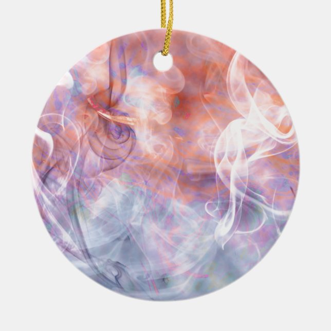 Smoke Vapour Phosphene - Abstract Art Ceramic Ornament (Front)