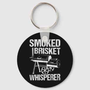 Smoked Brisket Whisperer Smoking Meat Rbecue Vinta Keychain