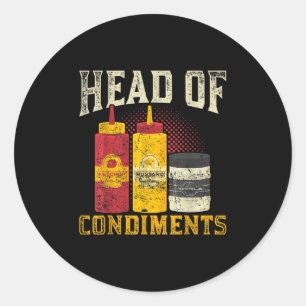 Smoked Meat Steak Mustard Ketchup Bbq Sauce Funny Classic Round Sticker