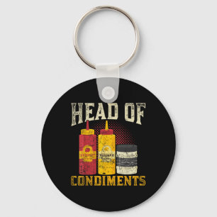 Smoked Meat Steak Mustard Ketchup Bbq Sauce Funny  Keychain