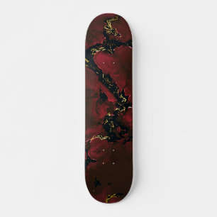 Smoked Red Chili Pepper Marble gold black Skateboard