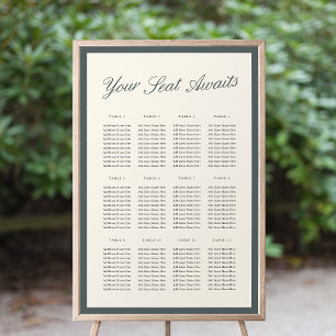 Smoked Spruce Classic Script Wedding Seating Chart