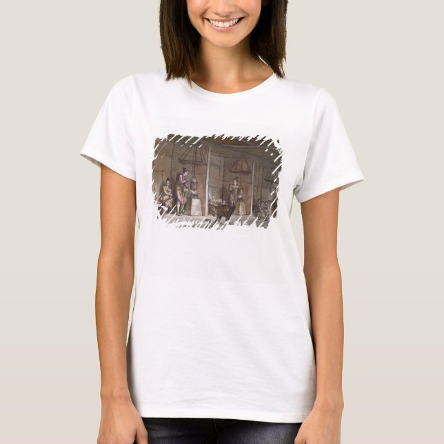 Smokehouse in Greenland (colour engraving) T-Shirt (Front)