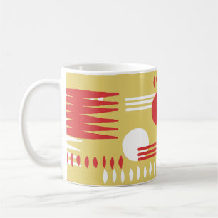 Smokeless Geometric: Yellow-Red Vintage. Coffee Mug