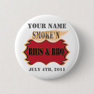 smoke'n ribs and bbq 2 inch round button