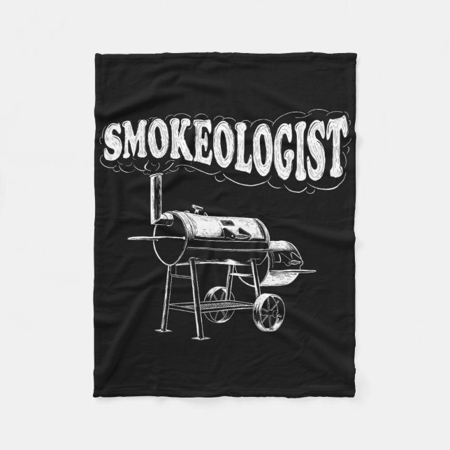 Smokeologist - Funny Pitmaster Bbq Smoker Grilling Fleece Blanket (Front)