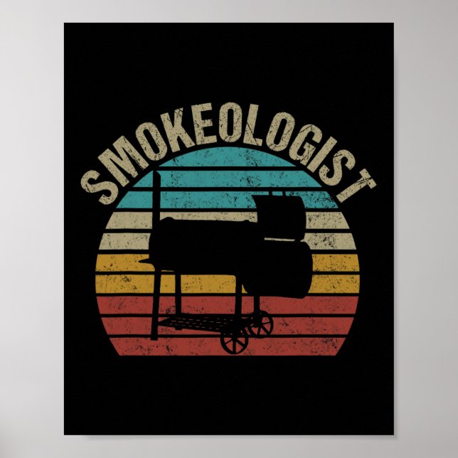 Smokeologist - Funny Pitmaster Bbq Smoker Grilling Poster (Front)