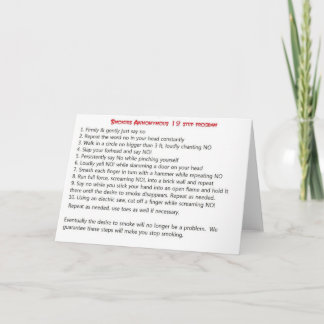 Smokers 12 step card